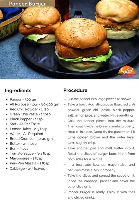 Spicy Paneer Burger Patty - Tasted Recipes