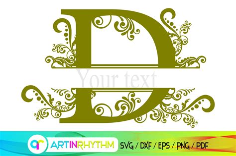 Letter D Split Monogram Svg