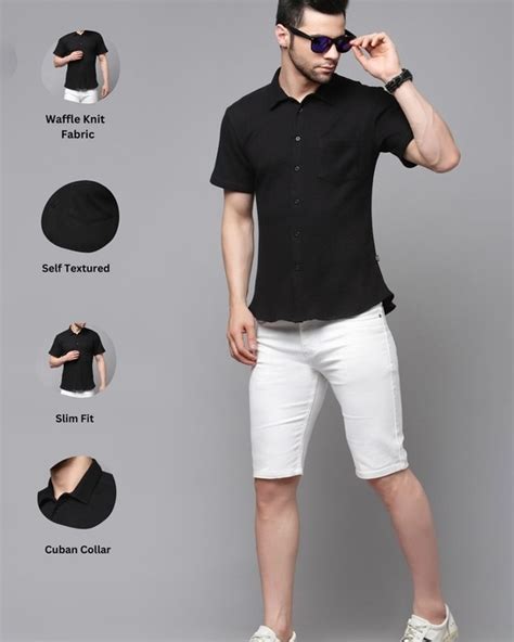 Buy Men's Black Slim Fit Shirt Online at Bewakoof