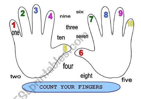 Count your fingers - ESL worksheet by miriammh