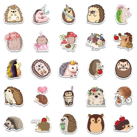 50pcs Hedgehog 1 Stickers – AU Sticker World