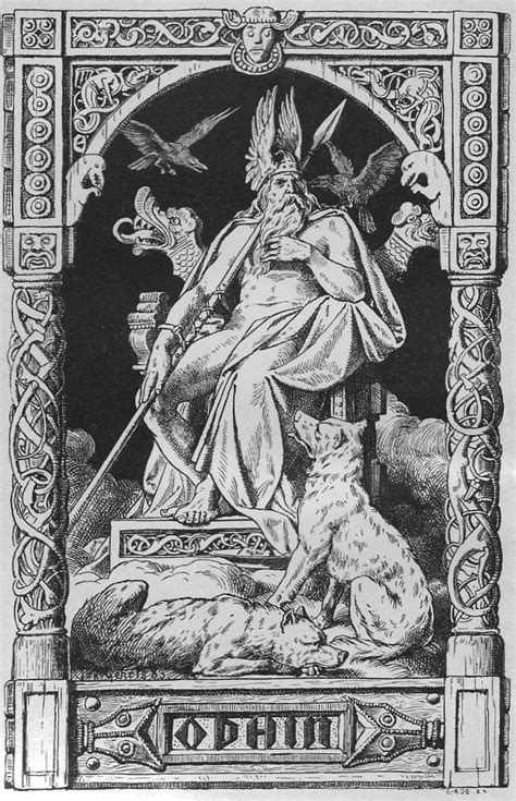 Odin, his two ravens and two wolves | Vikings | Pinterest