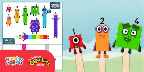 👉 Numberblocks Stick Puppets - Maths Resources