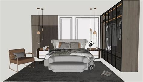 6013 Interior Bedroom Scene Sketchup Model (1) - Sketchup Models For ...