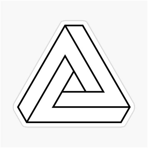 "Impossible triangle outline. Penrose optical illusion." Sticker for ...