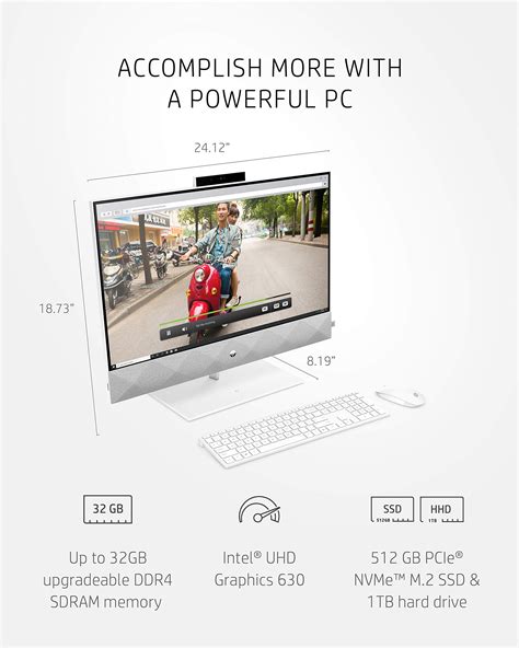 HP 27 Pavilion All-in-One PC, 10th Gen Intel i7-10700T Processor, 16 GB ...