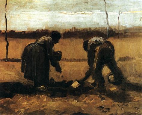 Peasant and Peasant Woman Planting Potatoes | Vincent van Gogh | Fine ...