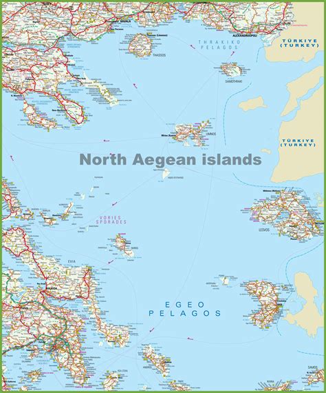 North Aegean Islands map