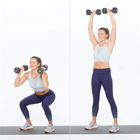 Dumbbell Squat Press | Best Exercises 2019 | POPSUGAR Fitness Photo 6