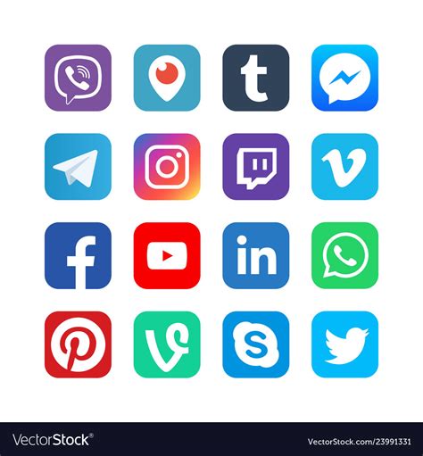 Social media icons inspired by facebook Royalty Free Vector