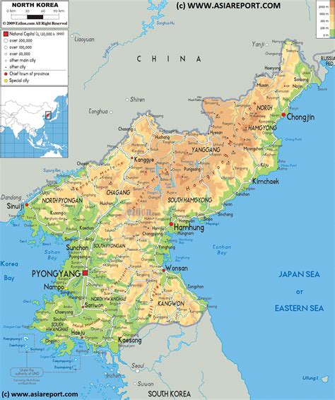 Map Geographic - Overview of North Korea (D.P.R.K.) 2A