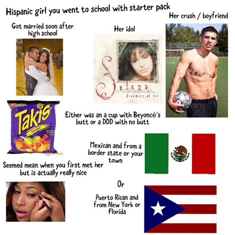 Hispanic girl you went to school with starter pack : r/memes