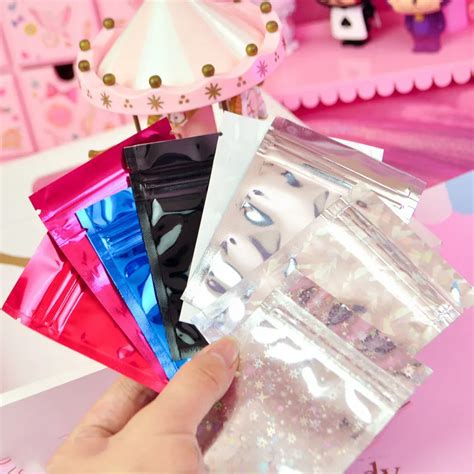 100pcs Diy homemade blind bag thick color aluminum foil ziplock bags ...