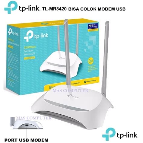 Jual TP-LINK Router Wifi TL-MR3420 Bisa colok Modem usb 3G/4G / TP-LINK ...