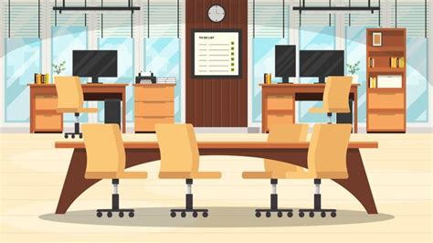 Premium Vector | Free flat design vector meeting room