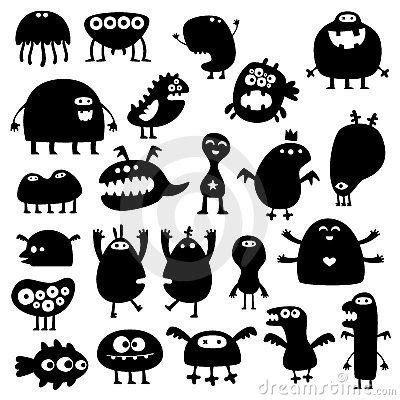 Monster Silhouettes | Halloween illustration, Funny monsters, Halloween ...