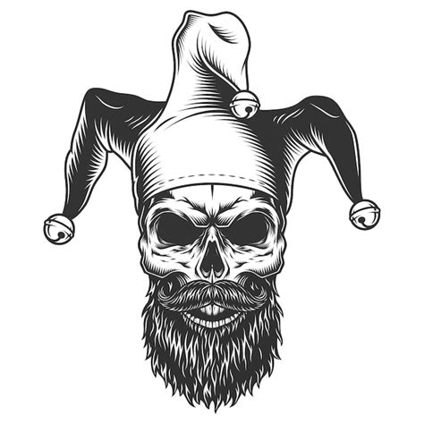 Free Vector | Skull in the jester hat