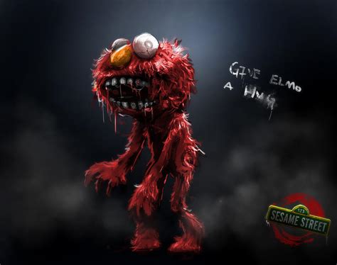 Zombie Sesame Street: Elmo Zombie by Delun on DeviantArt