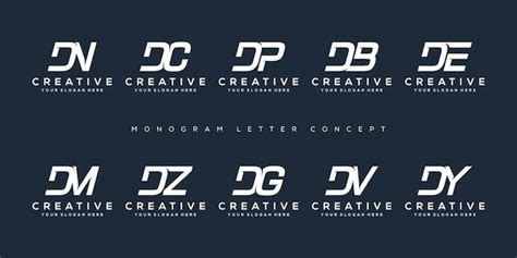 Premium Vector | Set monogram letter d logo template