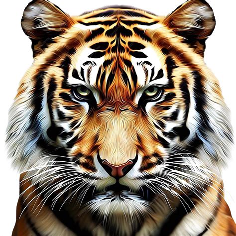 Beautiful portrait of a tiger avatar emoji ai vector art digital ...