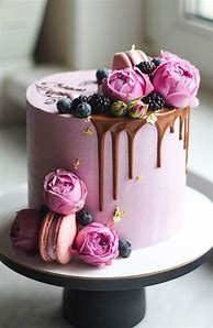 Image result for Birthday Cake with Pink Flowers