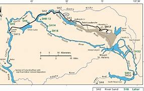 Image result for Mount St. Helens Map Range of Lahars