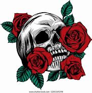 Image result for Skull with Crown and Roses