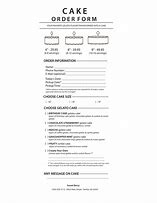 Image result for Free Printable Cake Order Form Template