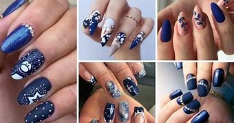 Image result for Tan and Blue Nail Designs