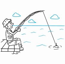 Image result for Man Fishing Drawing