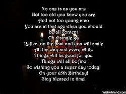 Image result for 65th Birthday Poems