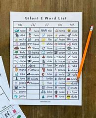 Image result for Silent E Word List