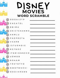 Image result for Disney Word Scramble