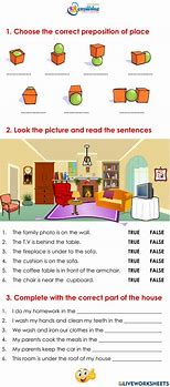 Image result for Preposition of Place Worksheet