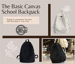 Image result for Simple Canvas Backpack