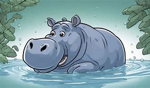 Image result for Cartoon Hippo Out of Water