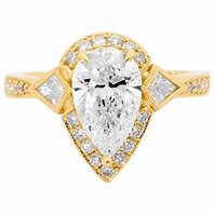 Image result for Pear-Shaped Yellow Gold Engagement Ring