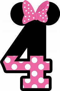 Image result for Number 4 in Minnie Mouse Font