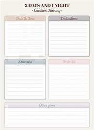 Image result for Cute Itinerary Template