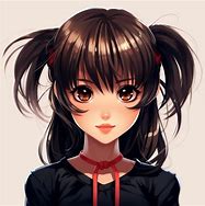 Image result for Cute Anime Girl with Dark Hair