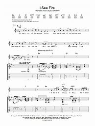 Image result for I See Fire Guitar Fingerstyle Tabs