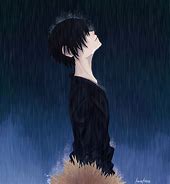 Image result for Anime Boy Looking Outside Rain Sad