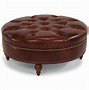 Image result for Round Leather Ottoman