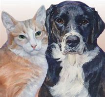 Image result for Cat and Dog Painting