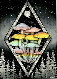 Image result for Trippy Mushroom Weed Drawings