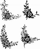 Image result for Floral Design Black White