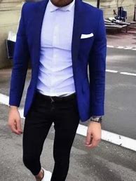 Image result for Black Blazer with Blue On the Inside