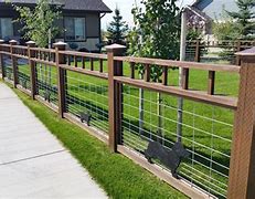 Image result for Hog Wire Wood Fence