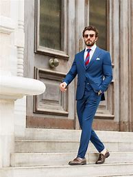 Image result for Slim Fit Blue Suit