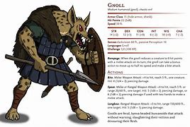 Image result for Gnoll Stats Dnd 5E